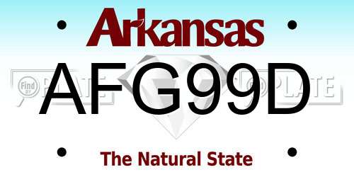 AFG99D Arkansas License Plate