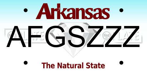 AFGSZZZ Arkansas License Plate