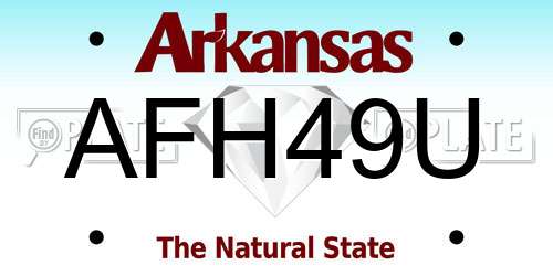 AFH49U Arkansas License Plate