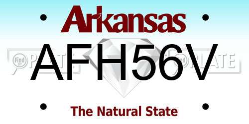 AFH56V Arkansas License Plate