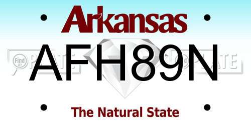 AFH89N Arkansas License Plate