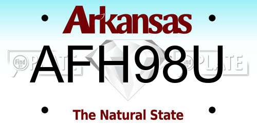 AFH98U Arkansas License Plate