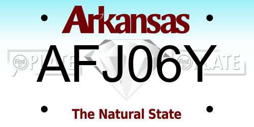 AFJ06Y Arkansas License Plate