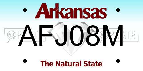 AFJ08M Arkansas License Plate