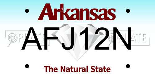 AFJ12N Arkansas License Plate