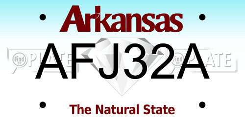 AFJ32A Arkansas License Plate