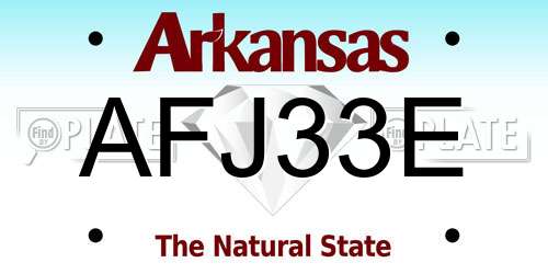 AFJ33E Arkansas License Plate