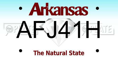 AFJ41H Arkansas License Plate