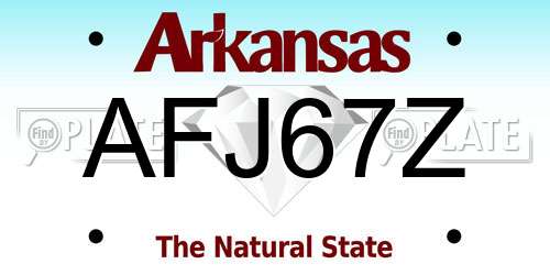 AFJ67Z Arkansas License Plate