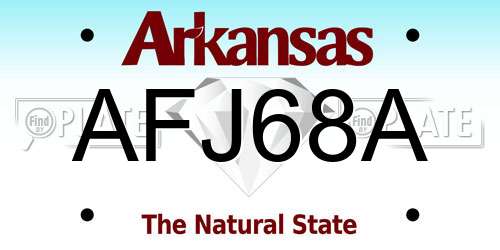 AFJ68A Arkansas License Plate