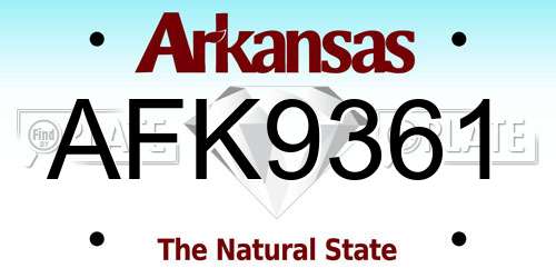 AFK9361 Arkansas License Plate