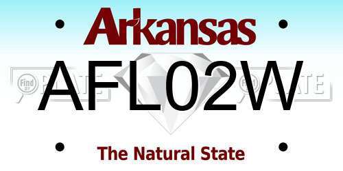 AFL02W Arkansas License Plate
