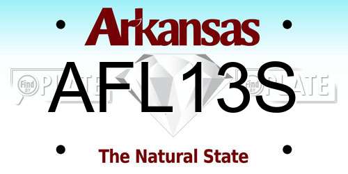 AFL13S Arkansas License Plate