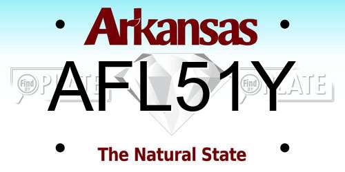 AFL51Y Arkansas License Plate