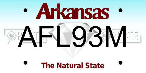 AFL93M Arkansas License Plate