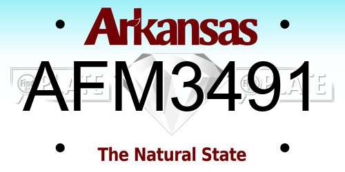 AFM3491 Arkansas License Plate