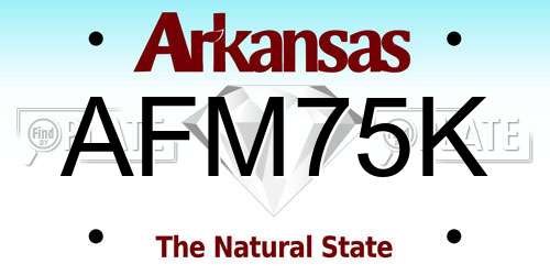 AFM75K Arkansas License Plate
