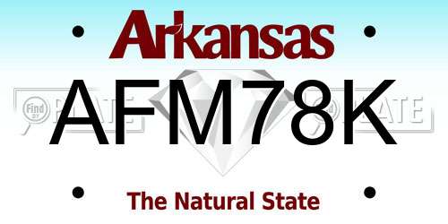 AFM78K Arkansas License Plate