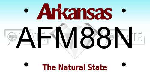 AFM88N Arkansas License Plate