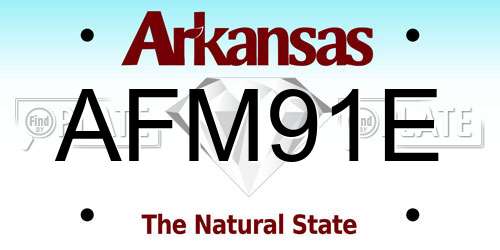 AFM91E Arkansas License Plate
