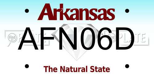 AFN06D Arkansas License Plate