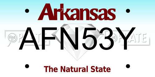 AFN53Y Arkansas License Plate
