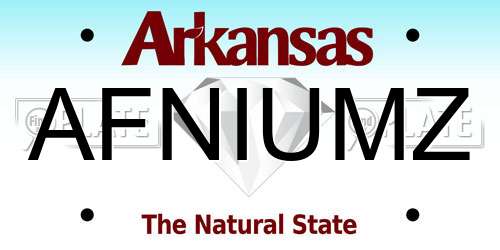 AFNIUMZ Arkansas License Plate