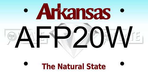AFP20W Arkansas License Plate
