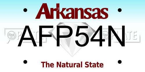 AFP54N Arkansas License Plate