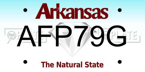 AFP79G Arkansas License Plate