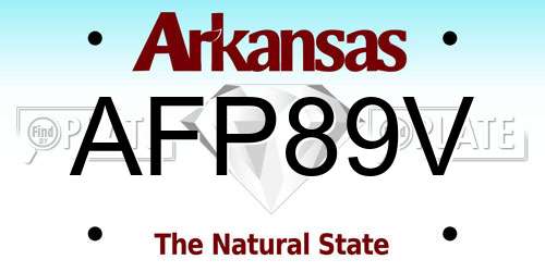 AFP89V Arkansas License Plate