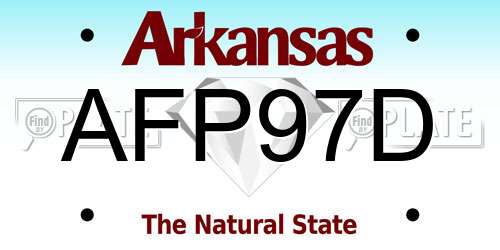 AFP97D Arkansas License Plate