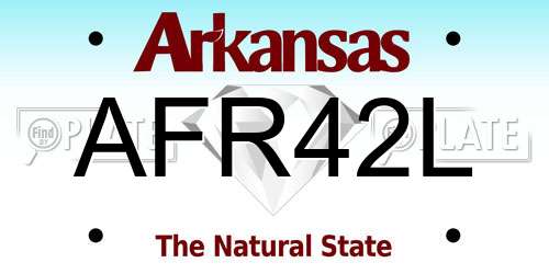 AFR42L Arkansas License Plate