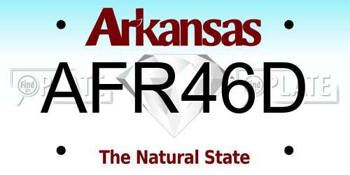 AFR46D Arkansas License Plate