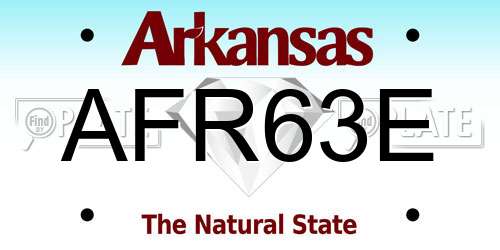 AFR63E Arkansas License Plate