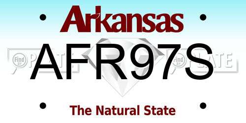 AFR97S Arkansas License Plate
