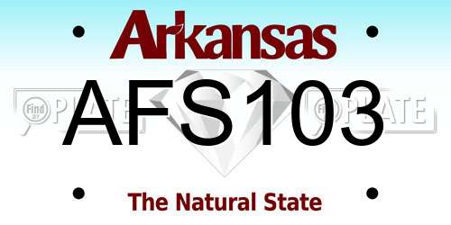 AFS103 Arkansas License Plate