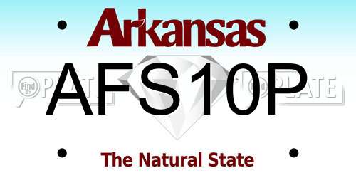 AFS10P Arkansas License Plate