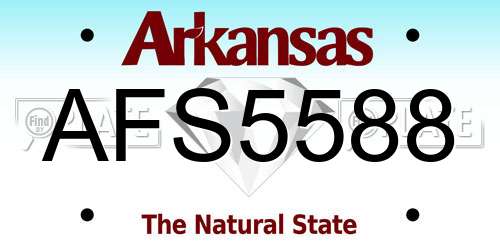 AFS5588 Arkansas License Plate