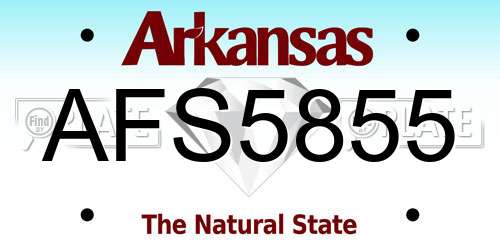 AFS5855 Arkansas License Plate