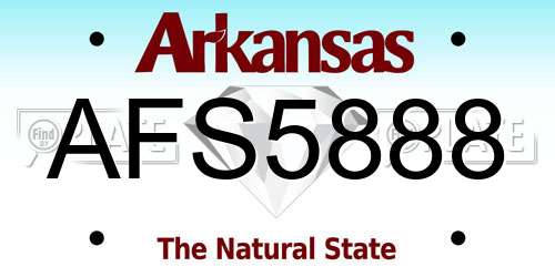 AFS5888 Arkansas License Plate