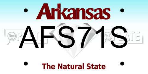 AFS71S Arkansas License Plate
