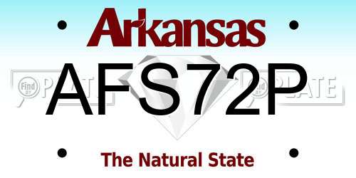 AFS72P Arkansas License Plate