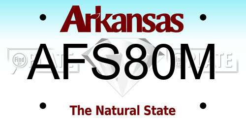 AFS80M Arkansas License Plate