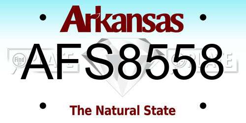 AFS8558 Arkansas License Plate
