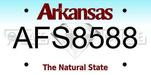 AFS8588 Arkansas License Plate