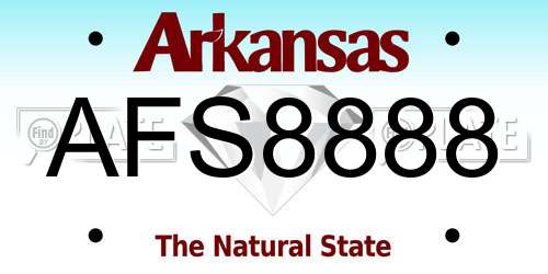 AFS8888 Arkansas License Plate