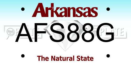 AFS88G Arkansas License Plate