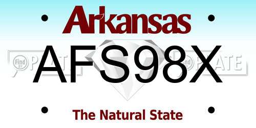 AFS98X Arkansas License Plate