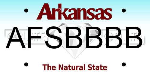 AFSBBBB Arkansas License Plate